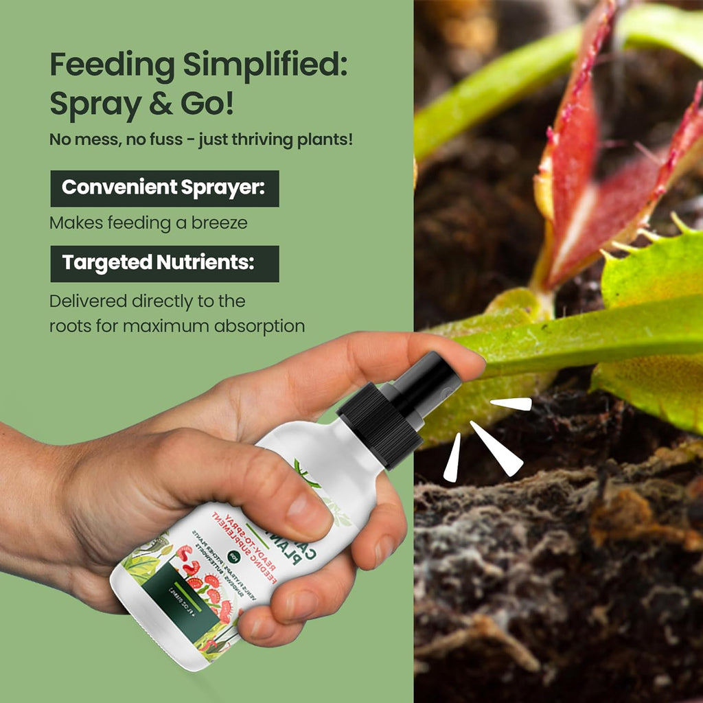 4oz Carnivorous Plant Food Spray & Venus Fly Trap Food - Up to 600 Sprays, Tropical Plant Fertilizer for Carnivorous Plants, Premium Liquid Fertilizer & Feeding Supplement for Consistent Growth