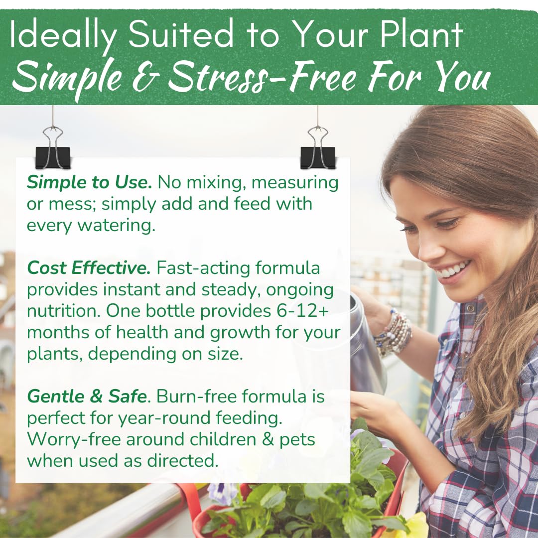 Indoor Plant Food by Houseplant Resource Center - Organic Liquid Fertilizer for Pothos, Peace Lily, Monstera, Cactus and More - 8 oz