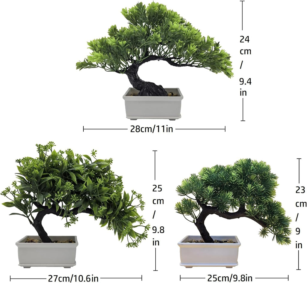 Artificial Bonsai Pine Tree Fake Desk Plants Commercial Reception Charm Adornment Home Decor Office Bookshelf Decor (Warm Colors)