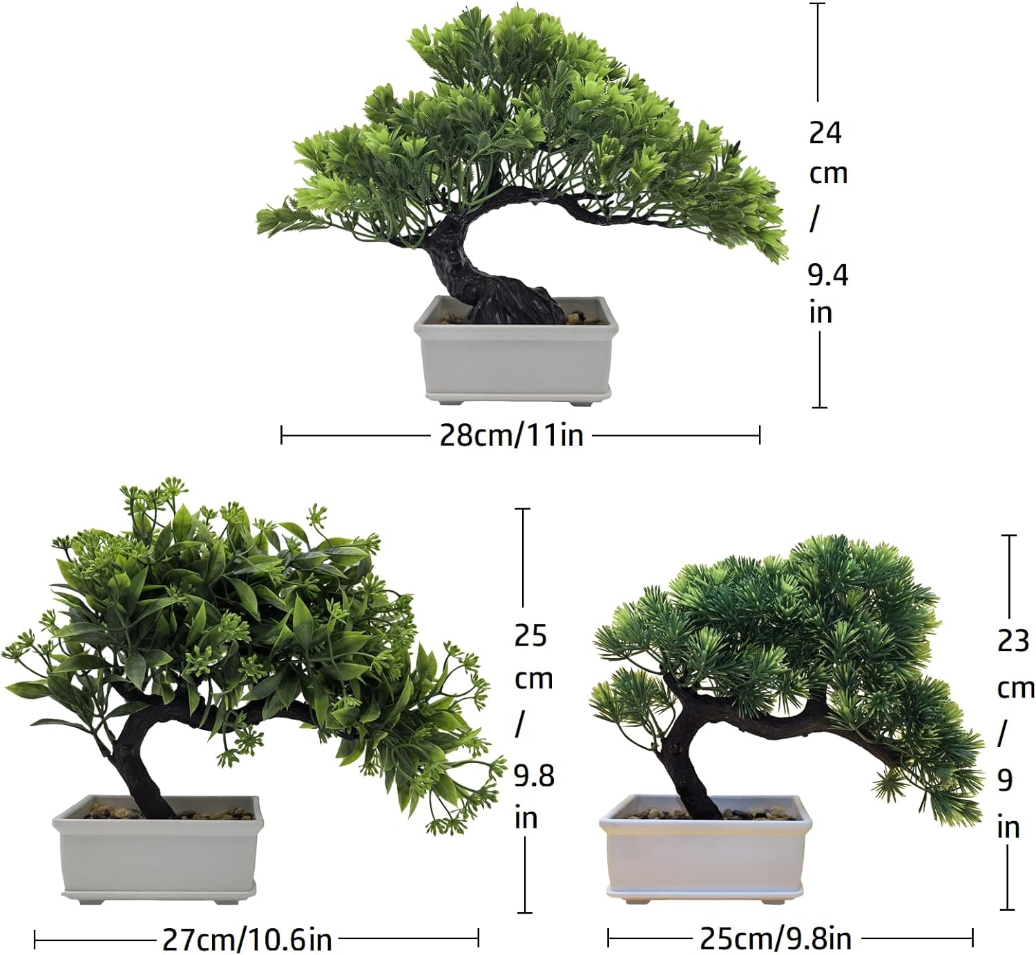 Artificial Bonsai Pine Tree Fake Desk Plants Commercial Reception Charm Adornment Home Decor Office Bookshelf Decor (Warm Colors)