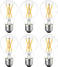 Dimmable E26 LED Bulb 6W, 60 watt Equivalent, Vintage LED Edison Bulbs 2700K Soft White, A19 Clear Glass LED Light Bulb for Ceiling Fan, 90+CRI, 600LM, 6 Pack