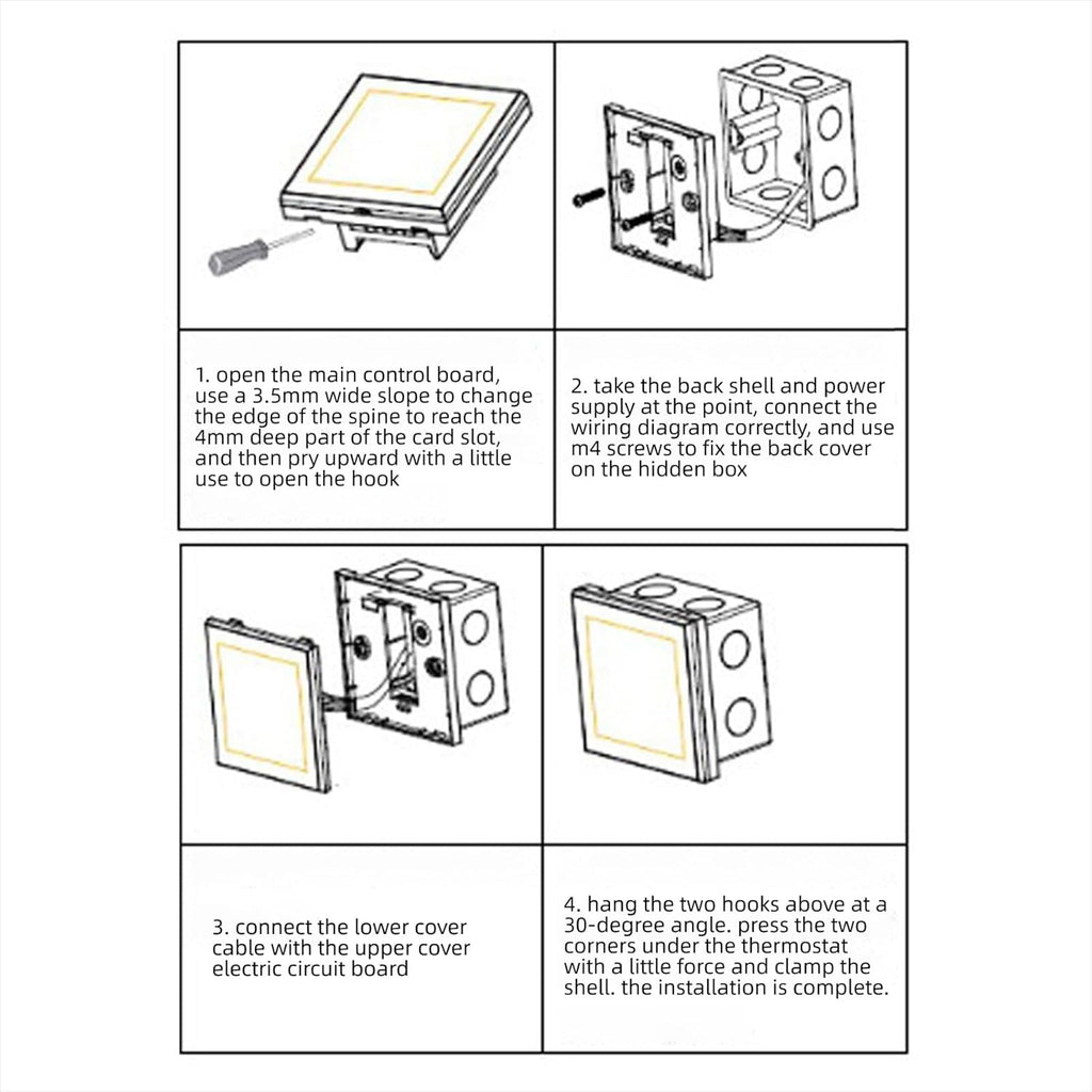 Heating Temperature Controller WiFi APP Control Wall Mount Thermostat for Boiler White