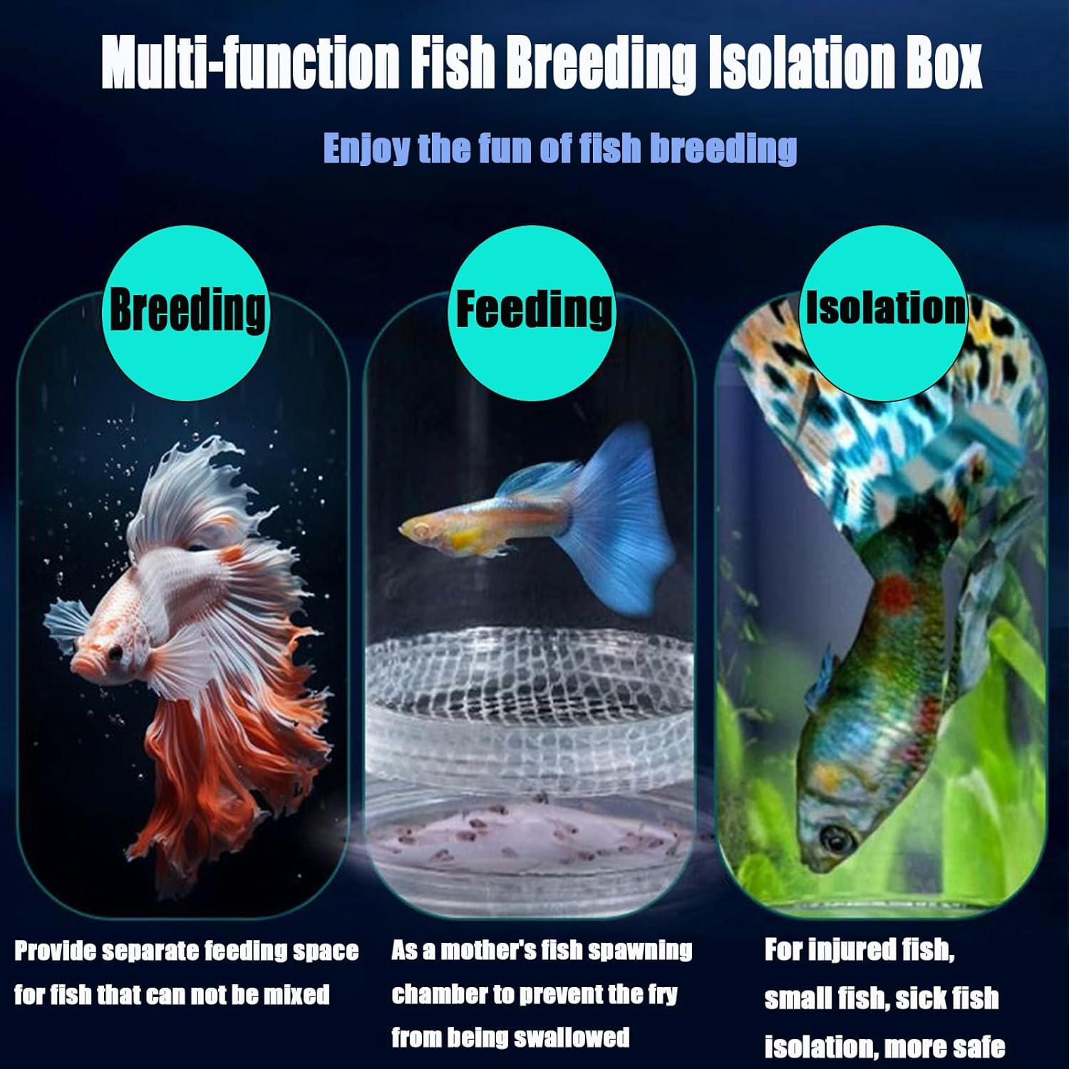 Breeder Box for Fish Tank, Plastic Aquarium Breeding Chamber, Floating Mesh Isolation Hatchery Incubator for Small Fish, Betta Shrimp Clownfish Guppy - Adjustable Nursery Tank Divider (Pink,Large)