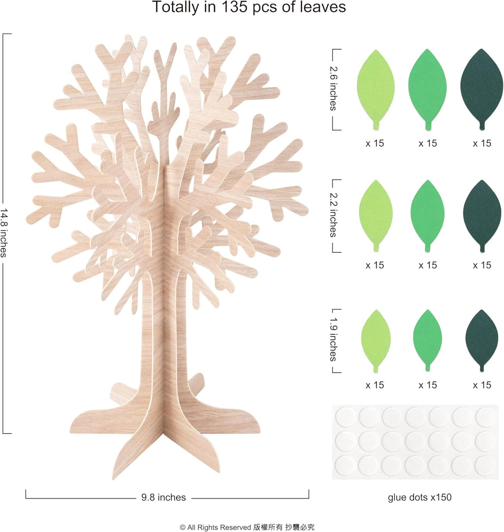 Cheerland Tree of Life Centerpiece 3D Table Decor Autumn Fall Thankful Tree for Thanksgiving Harvest Rustic Woodland Party Supplies Green Leaves Décor Arrangements Displays