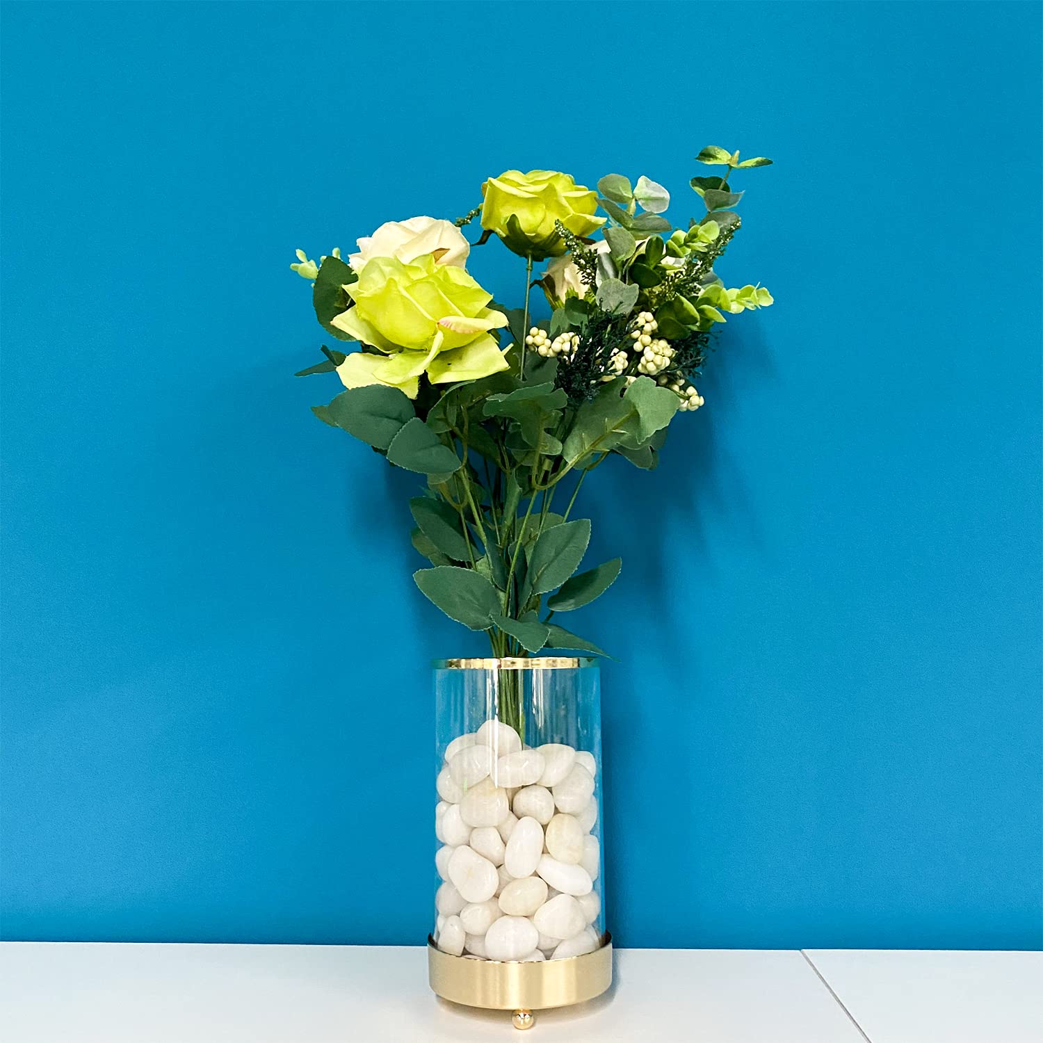 2 lbs Small White Pebbles for Plants, 0.8-1.2 inch Decorative River Rocks for Plants, Aquariums, Landscaping. White Stones for Planter Vase and Outdoor Garden Rocks