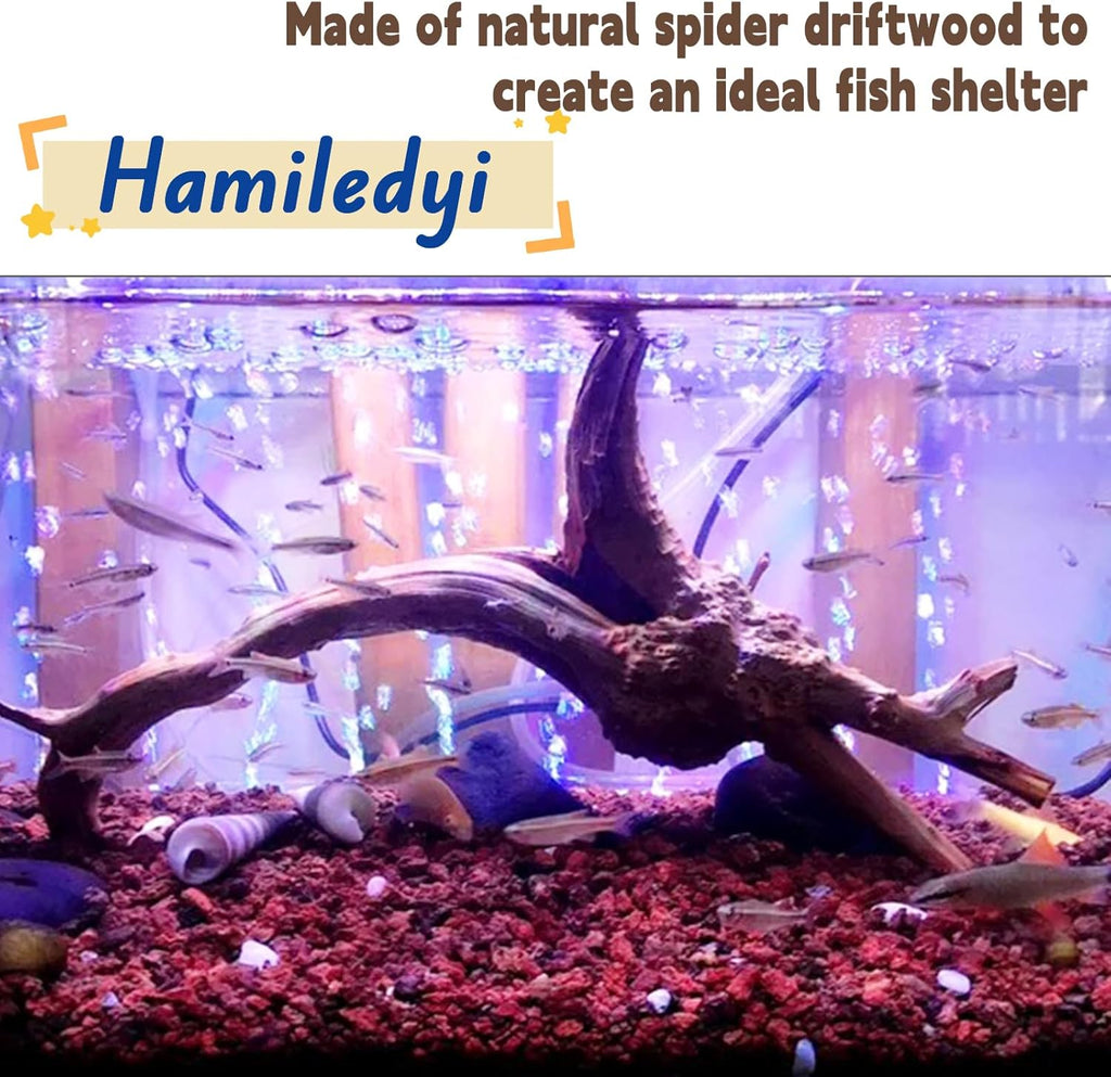 Hamiledyi 4PCS Driftwood for Aquarium 8-10in Natural Spider Wood Reptile Branches Fish Tank Log Ornament Aquarium Trunk Decoration