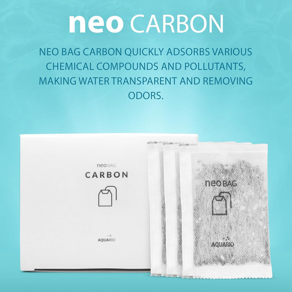 Neo Carbon - Aquarium Filter Media - Premium Activated Carbon, Improves Water Quality, Stabilizes pH Levels, Perfect for Aquatic Habitats - 8-Count Bags
