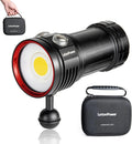 Diving Flashlight, L12 8000Lumens Dive Light,100m Underwater Video Light, Scuba Dive Lights, Underwater Flashlight with Type-C Charging for Professional Under Water Sports