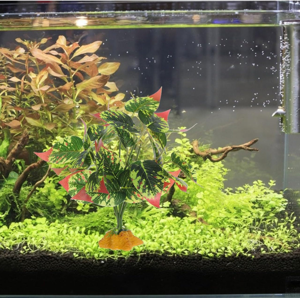 Totority Artificial Aquarium Plants for Fish Tank and Reptile Terrarium Decor Lifelike Abs Water Grass Cluster Low Maintenance Faux Seaweed Hideout for Amphibians and Reptiles