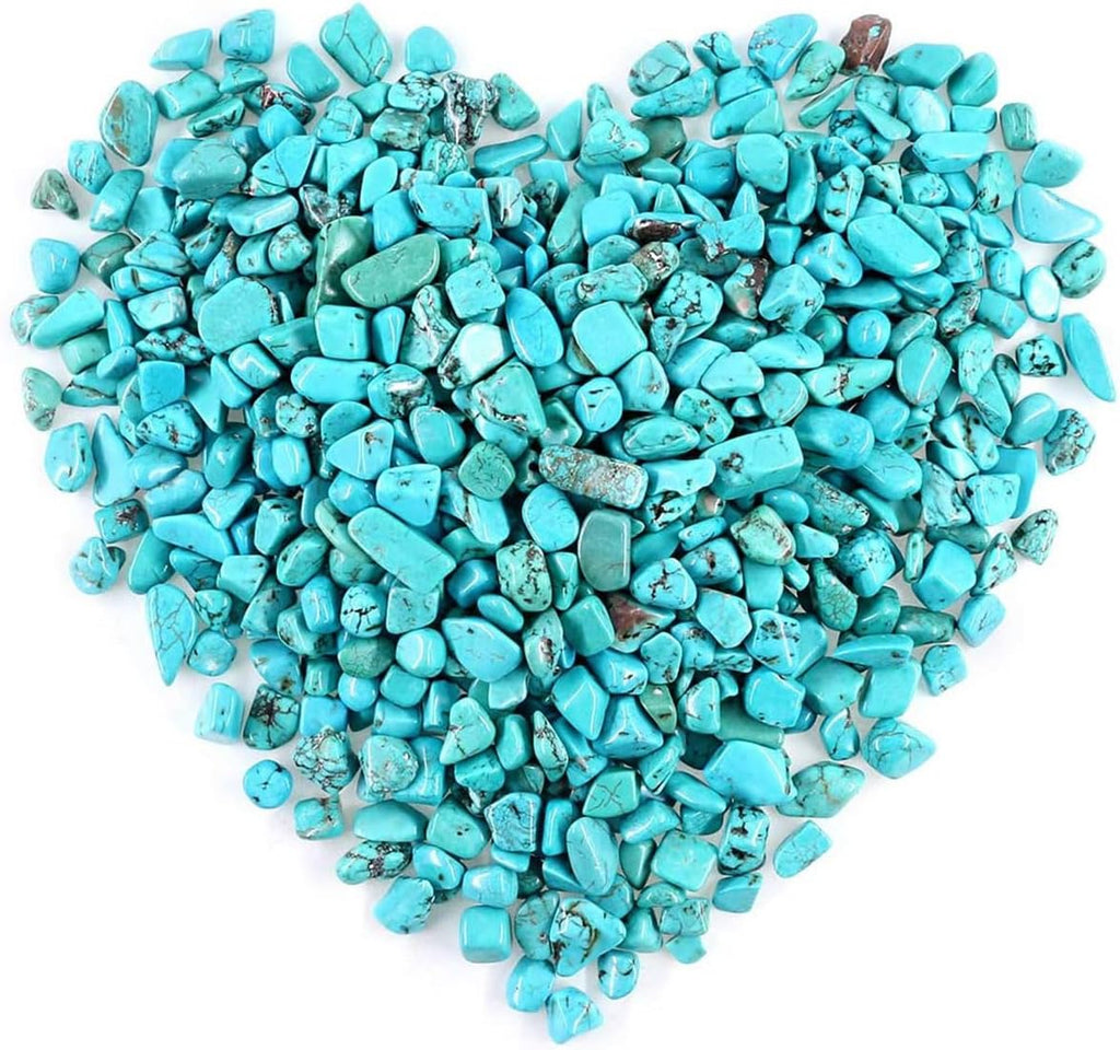 WAYBER 1 Lb/460g Green Turquoise Decorative Stones Irregular Aquarium Pebbles Crystal Rocks Quartz Gravels for Fish Turtle Tank/Succulent Plants/Air Plants Decoration (Fill 1 Cup)
