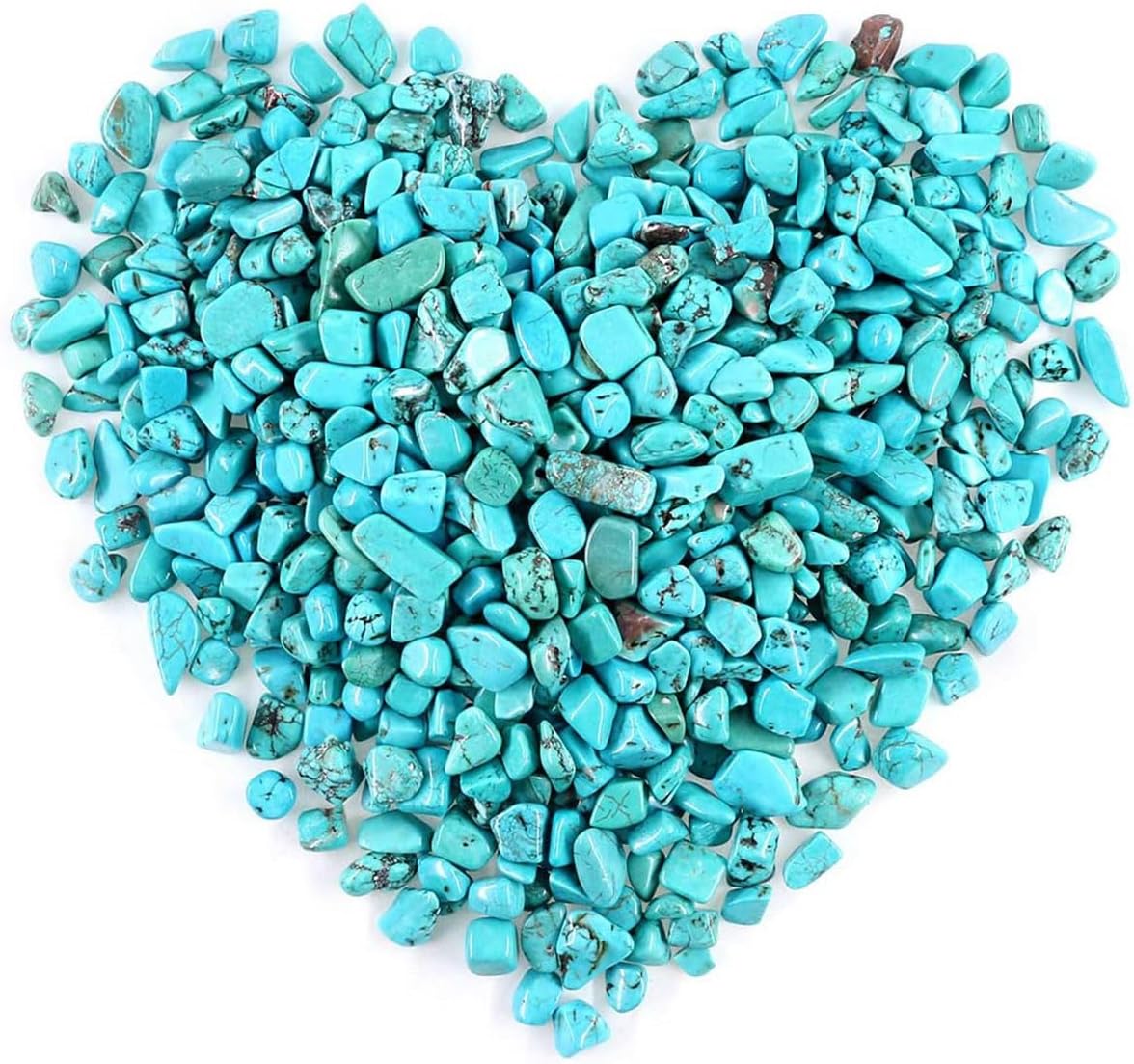 WAYBER 2 Lbs/920g Green Turquoise Decorative Stones Irregular Aquarium Pebbles Crystal Rocks Quartz Gravels for Fish Turtle Tank/Succulent Plants/Air Plants Decoration (Fill 2 Cups)