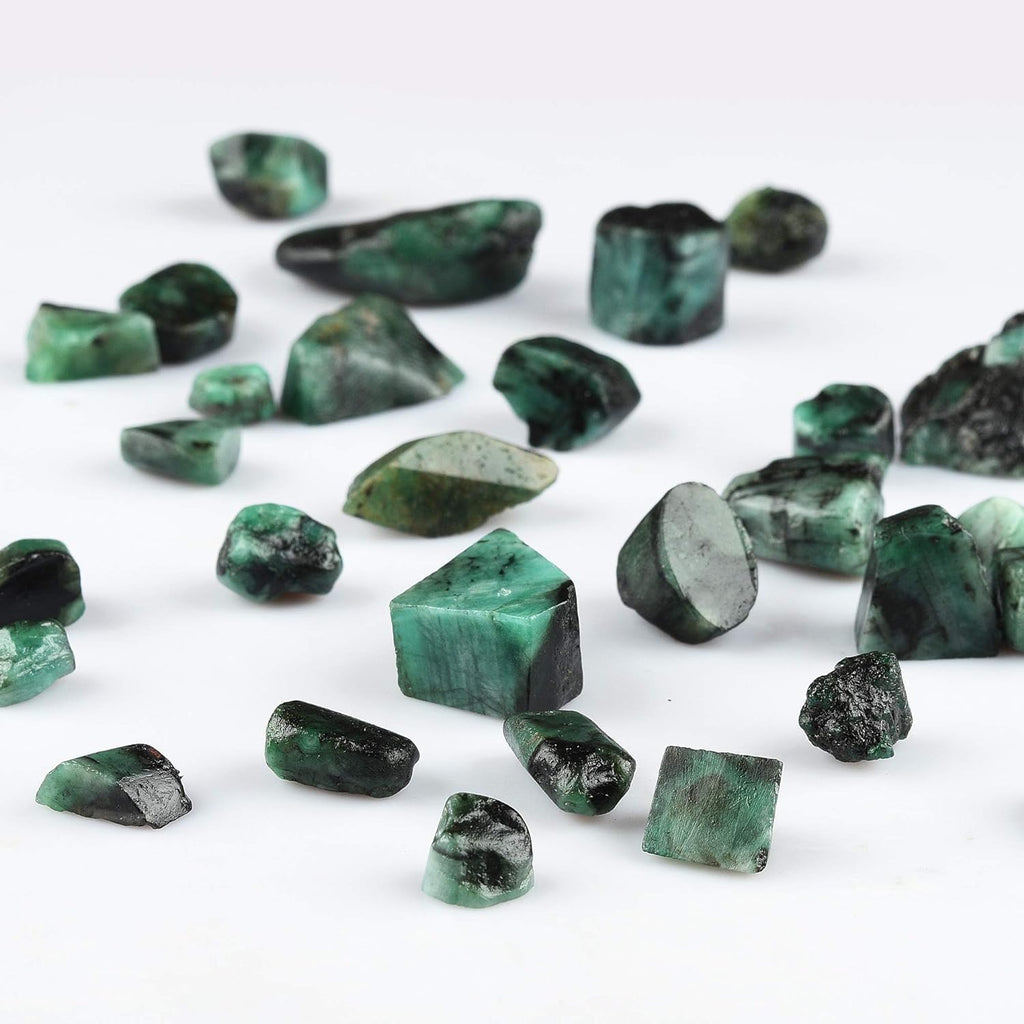 100 carats Raw Green Emerald Stone Lot, Rough Gemstone, Natural Crystals, Chakra Crystals, Healing Stones, Wholesale Pack, Jewelry Making Supply, Supply, (8 to 10pcs)