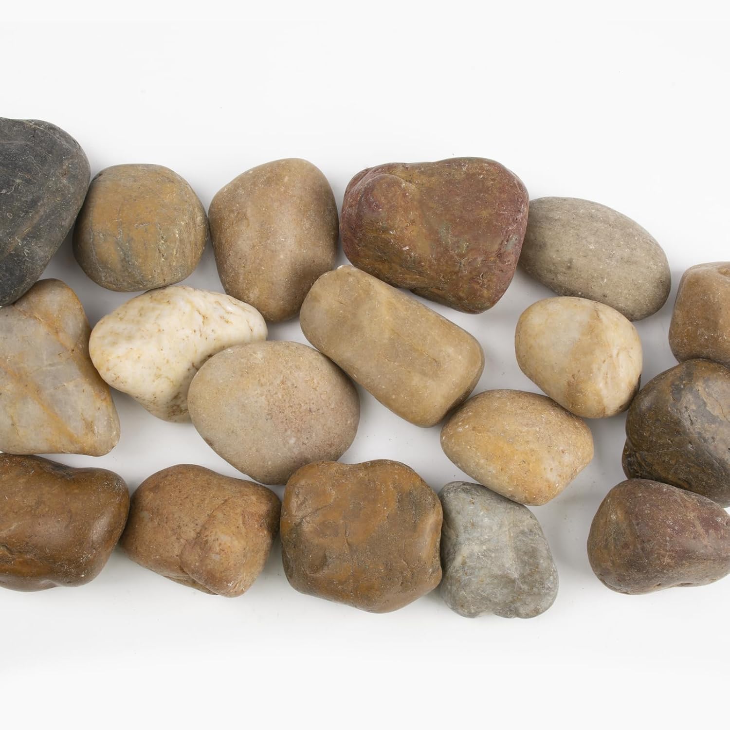 10LB Mixed Stones Pebbles River Rocks, Natural Beach Pebbles,1-2 Inch Decorative River Rocks for Landscaping Garden Paving Plant Rocks Crafting Walkways and Outdoor Decorative Stone