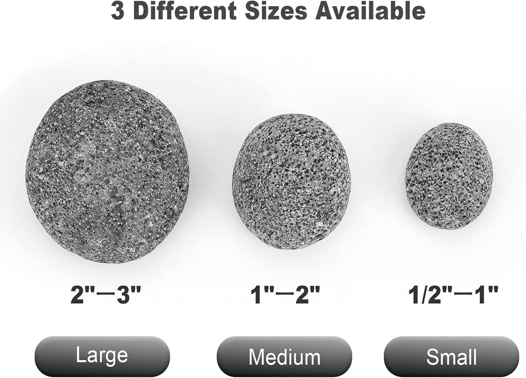 Stanbroil Tumbled Lava Rock Pebbles for Indoor or Outdoor Gas Fire Pits and Fireplaces - 10 pounds (2"-3")