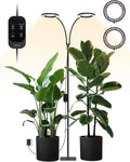 GLOWRIUM 48W LED Dual-Head Grow Light for Indoor Plants, 23.5-71" Adjustable Height, 3-Growing Full Spectrum for Tall Plant Light, 3/9/12/16H Timer, 6-Level Dimming, Ideal for Large Tall Plants