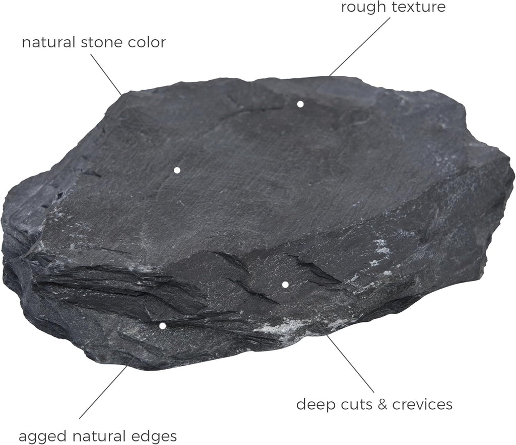 6 Natural Aquarium Rocks 6" to 8" Perfect Rocks for Aquariums, Landscaping Model,Tank Decoration, Amphibian Enclosures-Slate Rocks