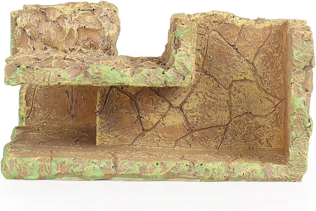 Fish Tank Corner Underground Hideout Cave Decor for Fish Shrimp Hiding Breeding, Aquarium Resin Decorations