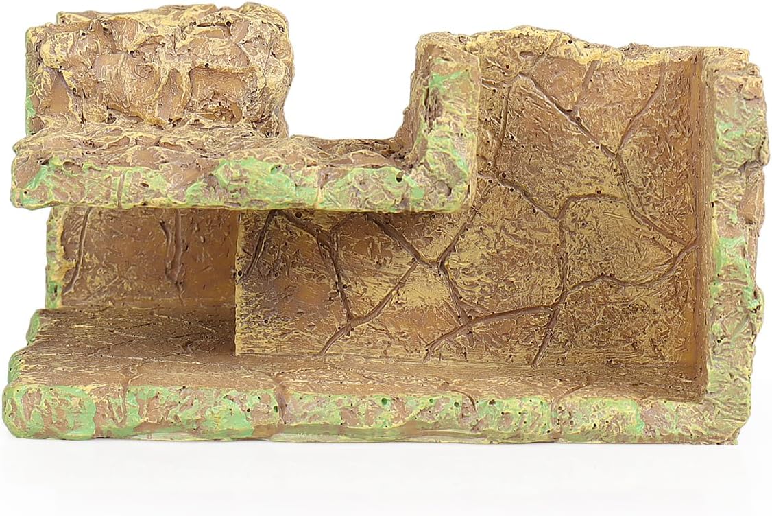 Fish Tank Corner Underground Hideout Cave Decor for Fish Shrimp Hiding Breeding, Aquarium Resin Decorations