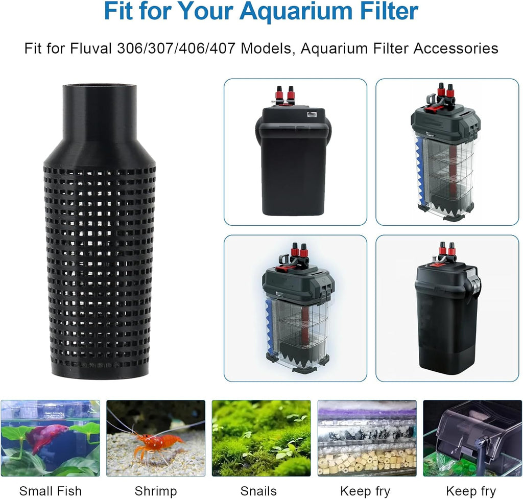 Aquarium Intake Guard, Aquarium Filter Intake Guard Fits for Fluval 306/307/406/407 Models, Fish Safe Filter Cover Aquarium Filter Accessories