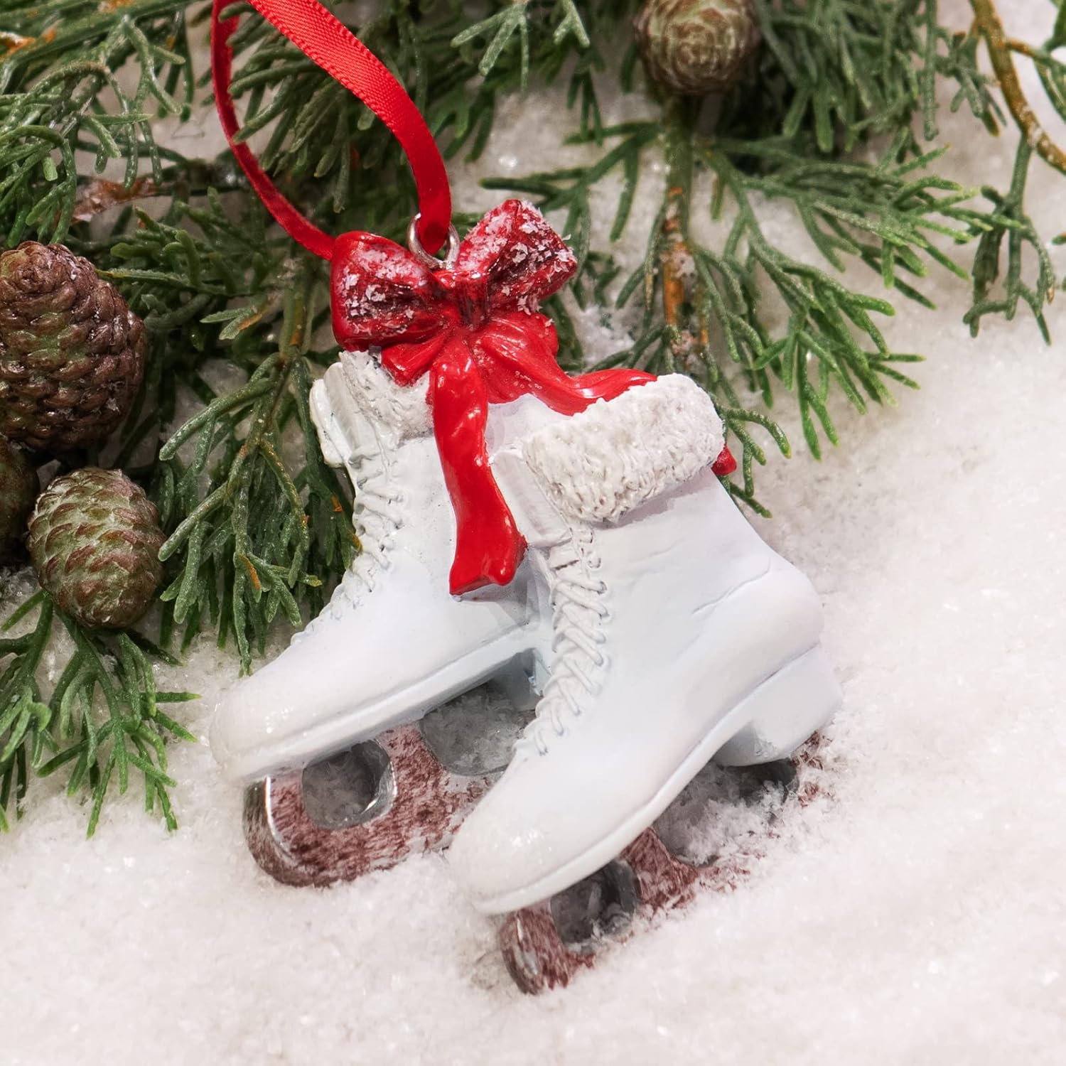 Decorative Ice Skate Christmas Ornament - Ice Skate Decorative Hanging Ornaments for Christmas Tree Figurine Ornaments High 3.46 Inch Braxio