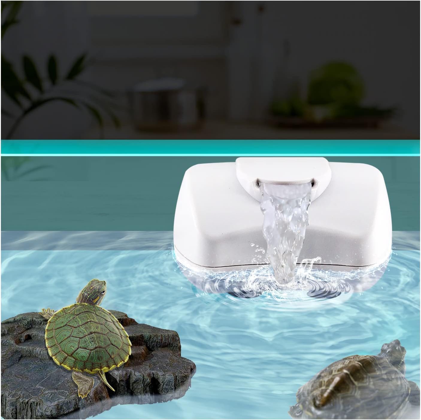 UPETTOOLS Turtle Filter Aquarium Internal Filter Low Level Water for Reptiles, Amphibians, Frog, Cichlids, Newt