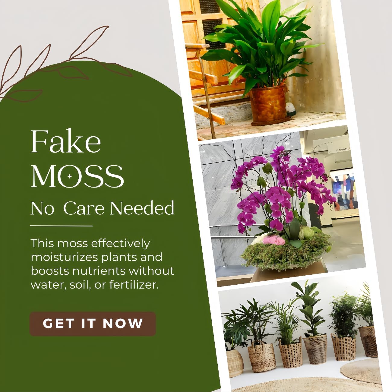 BYHER 4 OZ Fake Moss for Potted Plants, Artificial Green Moss for Crafts Faux Moss for Indoor Planters Fairy Garden Table Centerpieces Wedding Decoration (Fresh Green)