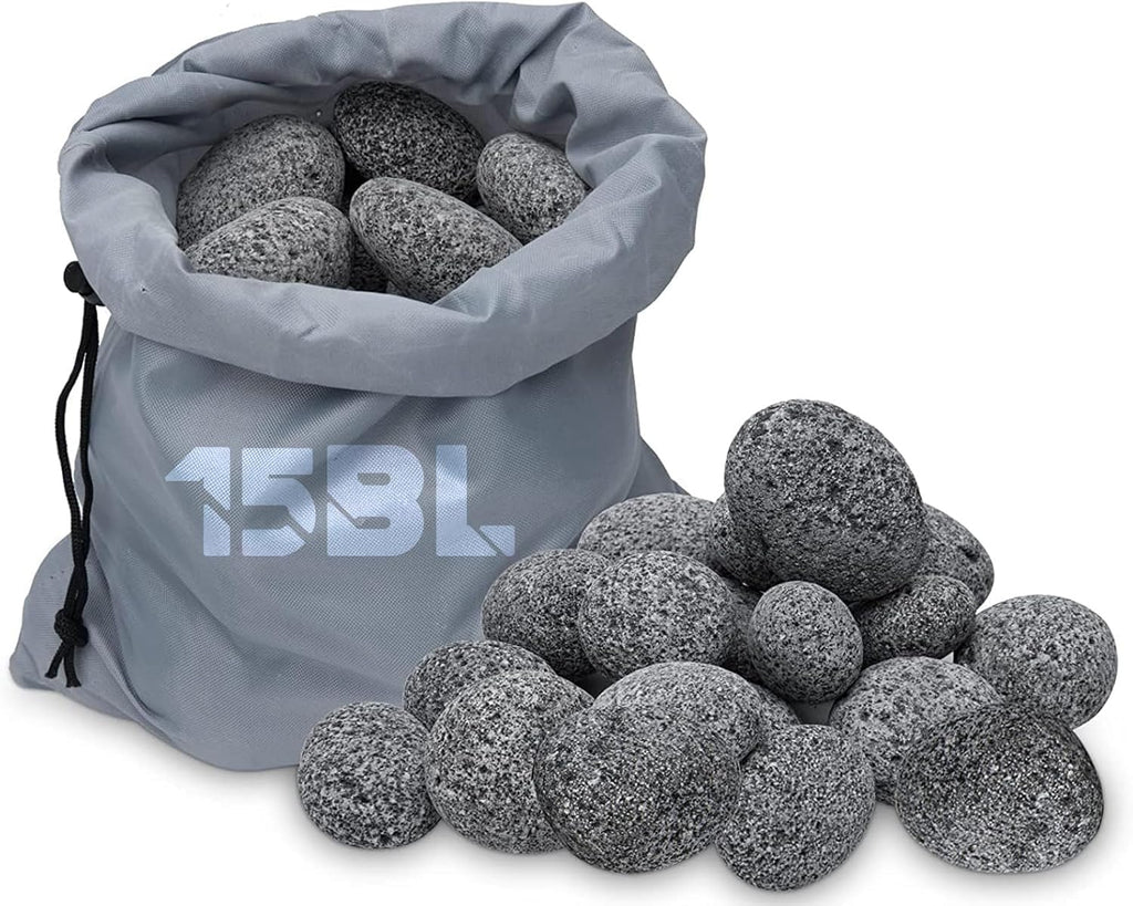 Black Lava Rock for Fire Pit,2"-3" Natural Lava Stones for Gas Fire Pit and Fireplace(15-Pound)