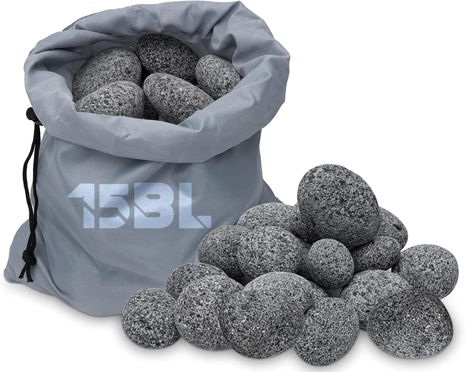 Black Lava Rock for Fire Pit,2"-3" Natural Lava Stones for Gas Fire Pit and Fireplace(15-Pound)