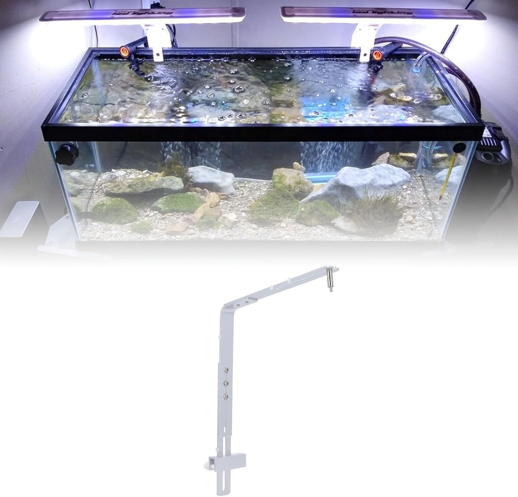Aquarium Light Bracket, Aluminum Alloy Professional Adjustable Height Fish Light Stand Kit for Hanging Lamp with Easy Installation and Versatile Usage (Silver)