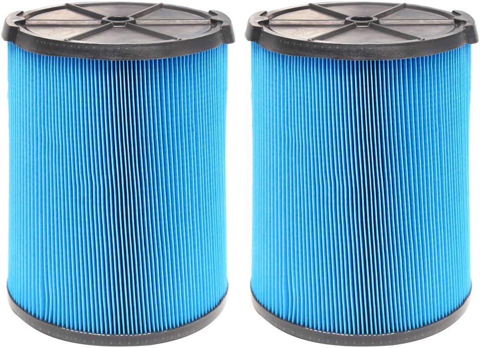 2 Pack VF5000 Replacement Filter for Ridgid for Shop Vac 6-20 Gallon Wet Dry Vacuums, 3 Layer Pleated Vacuum Filter Fits for WD1450 WD0970 WD1270 WD06700 WD1680 RV2400A