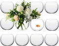 Sawysine 12 Pcs Bubble Bowl Vase Centerpiece 6''W x 5''H Round Glass Flower Vase Bulk Clear Terrarium Fish Bowl for Wedding Event Goldfish Planter Floral Centerpiece Office Home Decor