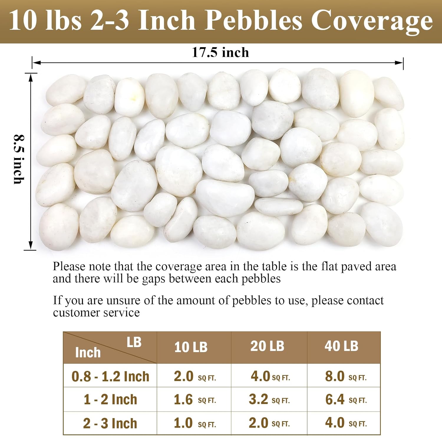 5 lbs Large White River Rocks, 2-3 inch Pebbles for Indoor Plants, Polished Decorative Stones for Planters Vase Aquarium and Outdoor Garden Landscaping Rocks
