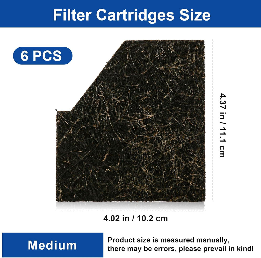 Medium Aquarium EcoRenew Filter Cartridges for Aqueon QuietFlow Internal Filter with SmartClean Technology 30G and SmartClean Filters 10-20G, Replacement Fish Tank Filters 6 Pcs