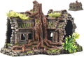 Aquarium Decorations Large Fish Tank Ornament Reptile House Shelter Decor Aquarium Hides with Betta Cave Temple Ruins Tree House Aquarium Landscape Decoration