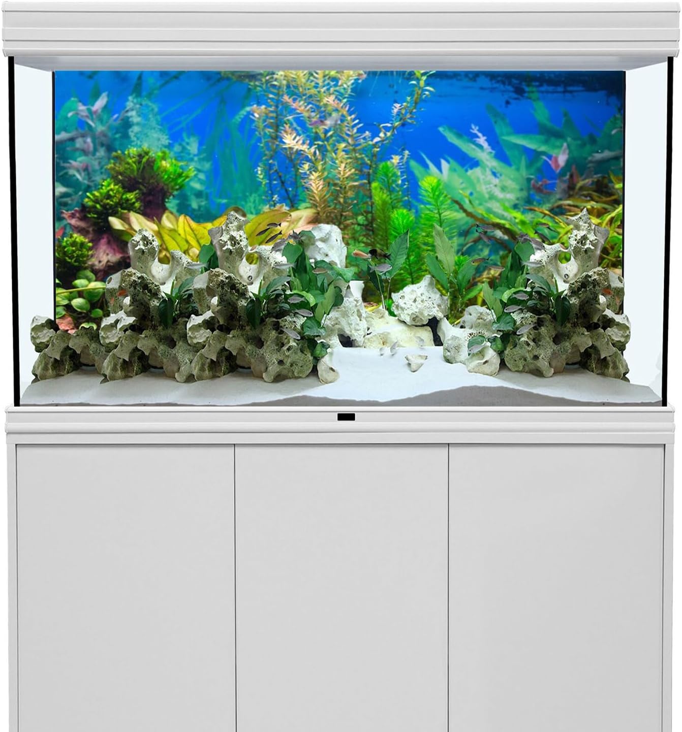 AWERT 36x24 inches Aquarium Background Aquatic Plant River Bed & Lake Fish Tank Background Vinyl