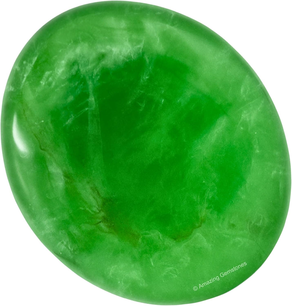 Amazing Gemstone Green Fluorite Crystals and Healing Stones - Large Palm Stone Crystals Piedra - Crystal for Good Luck, Balanced Positive Energy, Meditation - Unique Stocking Stuffers Gifts for Women