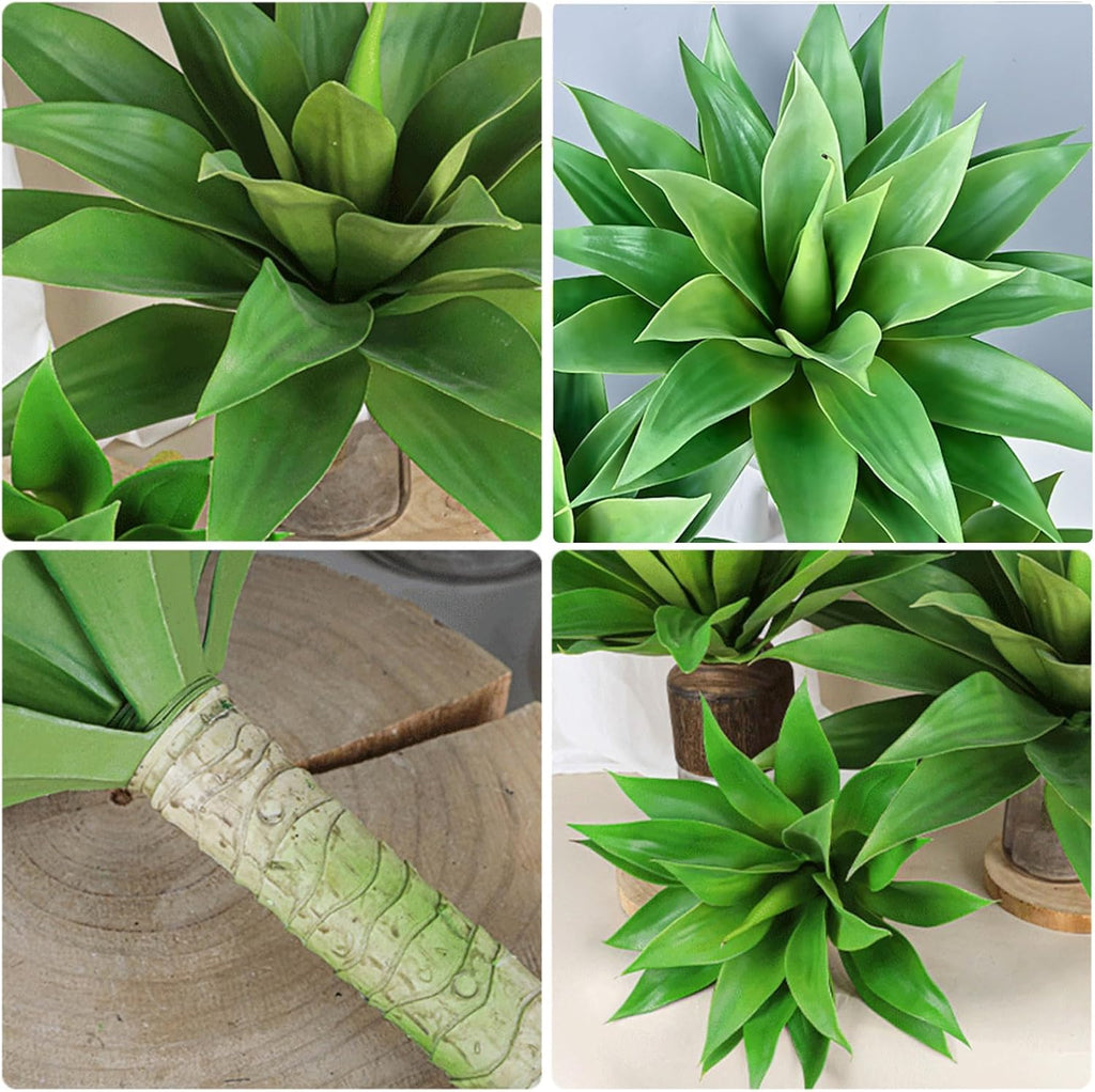 CXGS Artificial Agave Plant Large Fake Plants 2 Pack 22 Inch Faux Plants UV Resistant Agaves Greenery for Home Indoor and Outdoor Decor