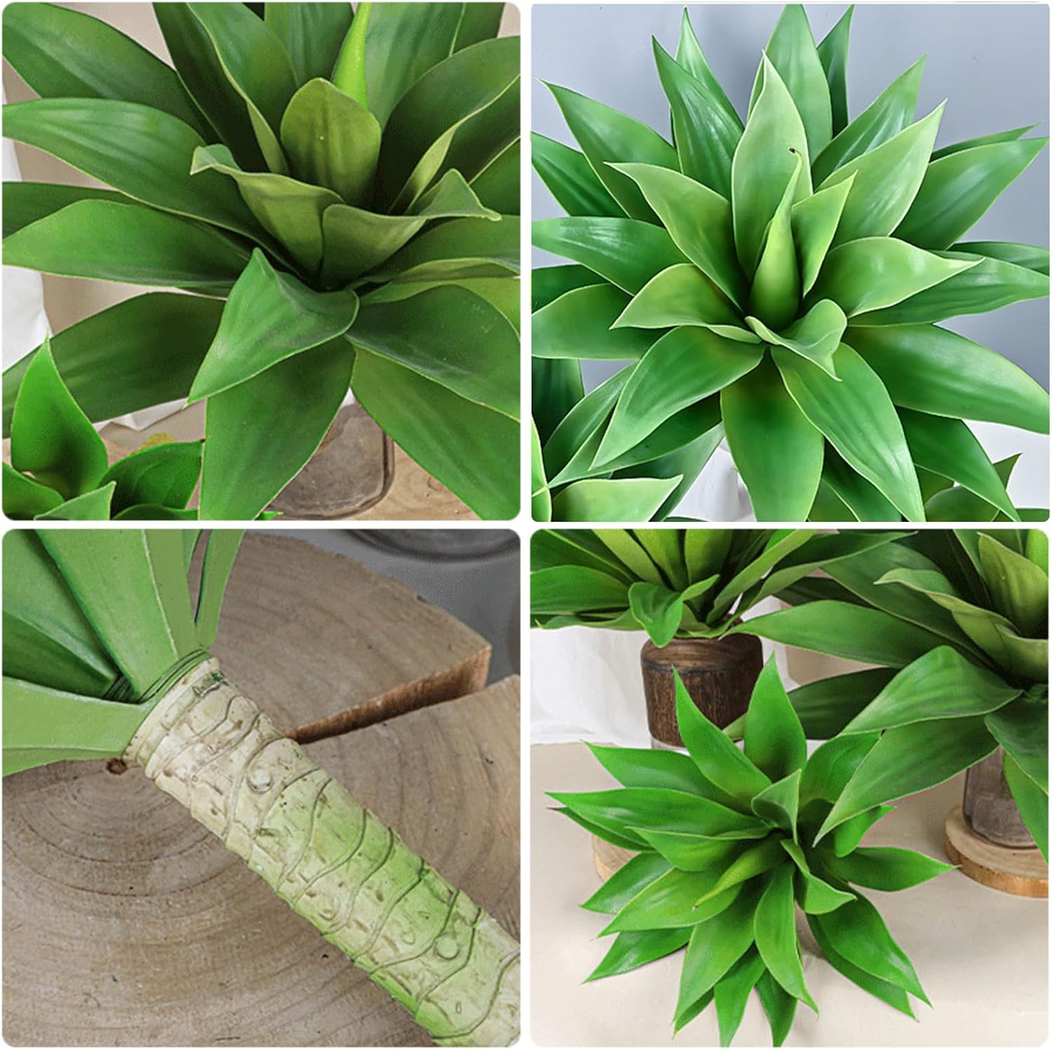 CXGS Artificial Agave Plant Large Fake Plants 2 Pack 22 Inch Faux Plants UV Resistant Agaves Greenery for Home Indoor and Outdoor Decor