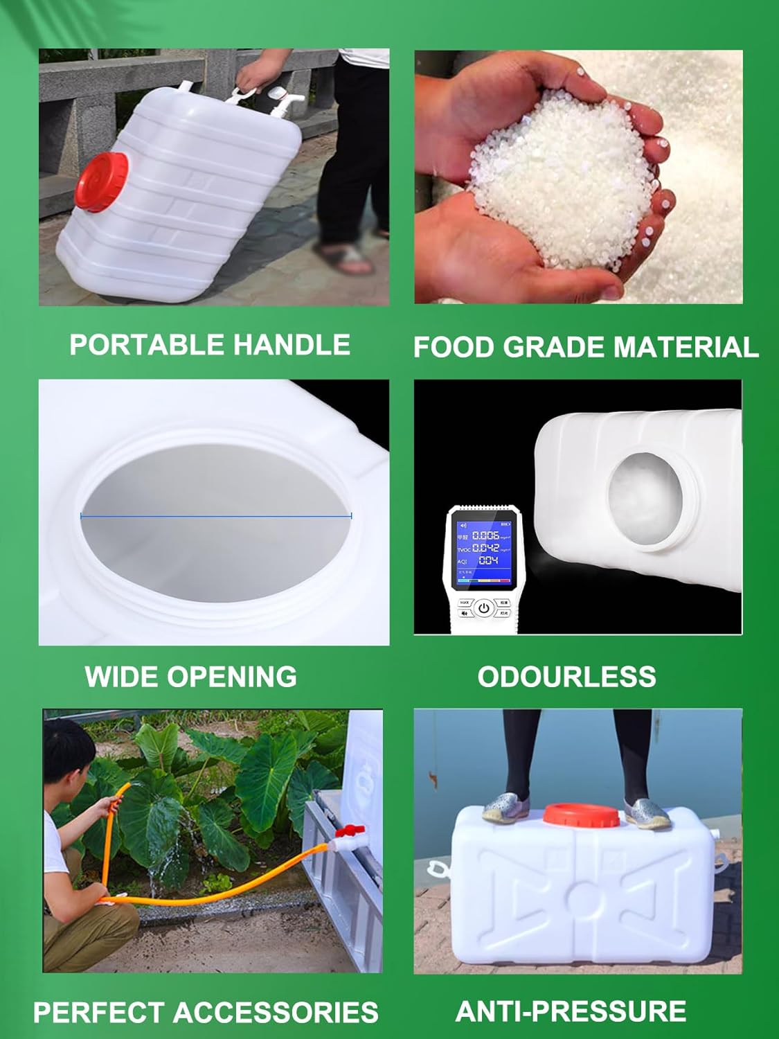 Plastic Portable Water Tank with Spigot for Camping Large Capacity Water Storage Tank Water Container for Emergency Storage Household Outdoor Camping RV Self-Driving(Size:35L/9gallon)