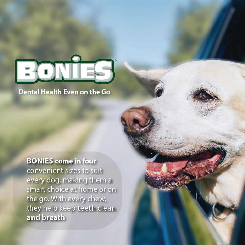 Bonies Breath and Dental Formula Treats for Dogs, All-Natural Ingredients, Fresh Breath, Cleans Teeth, Low Calories, Chicken Flavor - Medium, 8 Bones, 11.45-oz