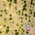 33ft 100 LED Vine with Fairy Lights with Remote，Artificial Greenery Ivy Leaf Garland String Lights，Leaf for Bedroom, Room, Wall, Garden, Party, Wedding Decor (Warm White)