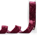MAYREEL 1 Inch Burgundy Crushed Velvet Ribbon Maroon Vintage for Flower Bouquets Wedding Invitations Crafts Gift Wrapping Party Favor Boxes 10 Yards