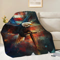 Bald Eagle Blanket American Flag Eagle Throw Blanket Gifts for Men Women Boys Girls Kids Adults Super Soft Cozy Plush Fluffy Fuzzy Fleece Blanket Home Decor 50''X60''
