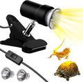 Reptile Heat Lamp, Rotatable UVA/UVB Light Lamp with 2pcs Basking Bulbs (25W + 35W), Suitable for Bearded Dragon, Snake, Reptiles, Lizard, Turtle (Black)