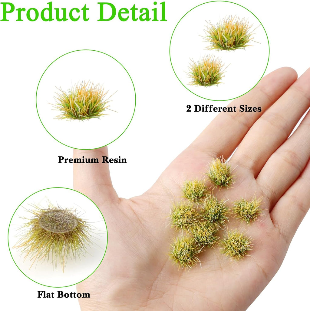 32 Pcs Static Grass Tuft, Model Grass Lowland Shrubs Tuft Terrain Model Artificial Grass for Gaming Terrain Rainforest Diorama Supplies (Winter)