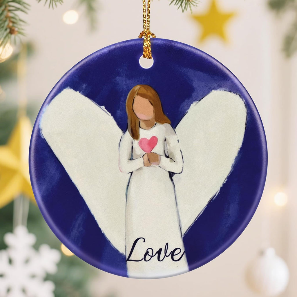 Love Angel Christmas Ornament, Christmas Tree Ornaments, Keepsake Ornaments, Holiday Decor, Angel Gift, Holiday or Xmas Gifts, Gifts for Friends and Family