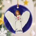 Love Angel Christmas Ornament, Christmas Tree Ornaments, Keepsake Ornaments, Holiday Decor, Angel Gift, Holiday or Xmas Gifts, Gifts for Friends and Family