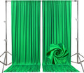10ft x 10ft Green Backdrop Curtains for Parties, Fabric Satin Background Curtain with Rod Pockets for Weddings, Birthday, Baby Shower, Photography, Graduation Party Backdrop Drapes, 2 Panels