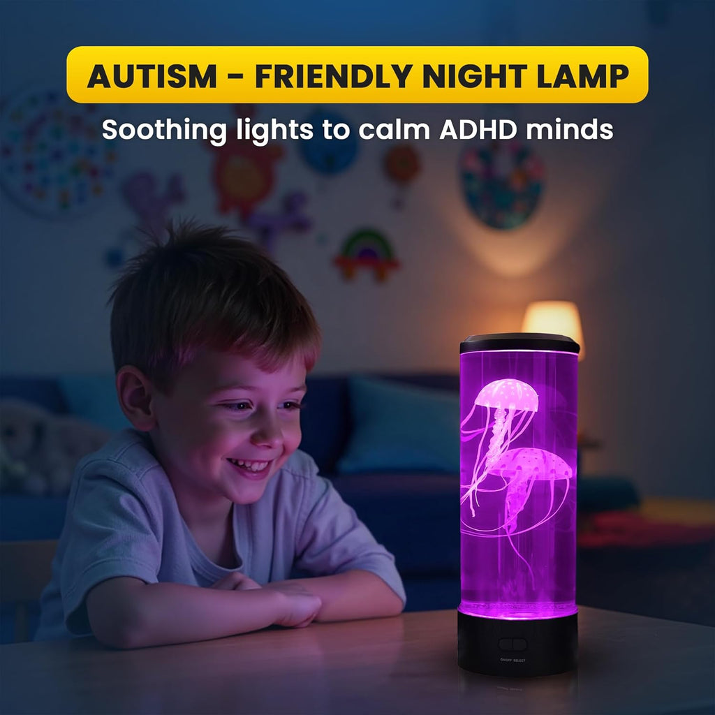 Brewish Jellyfish Lamp, 16 Color Changing Options, 4 Modes Lifelike Jellyfish Aquarium, Auto Shutdown, Remote Control Electric Jellyfish LED Night Light, Cool Lamps for Home Decor & Men, Women, & Kids