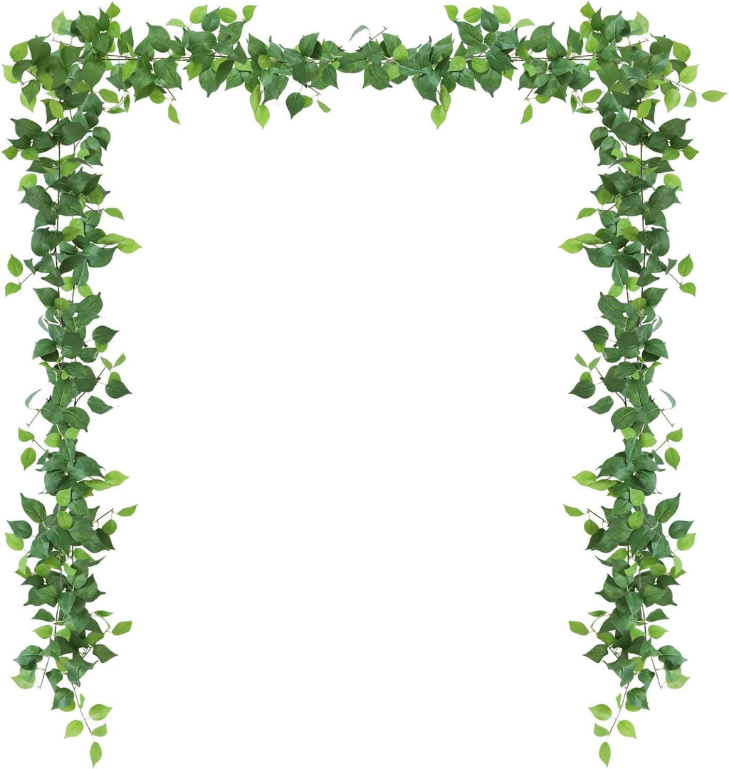 ucky 4PCS 5.9FT Green Fake Vines Ivy Leaves Vines for Bedroom Greenery Garland Fake Leaves Leaf Wall Decor Faux Hanging Vines Plants Outdoor Garland
